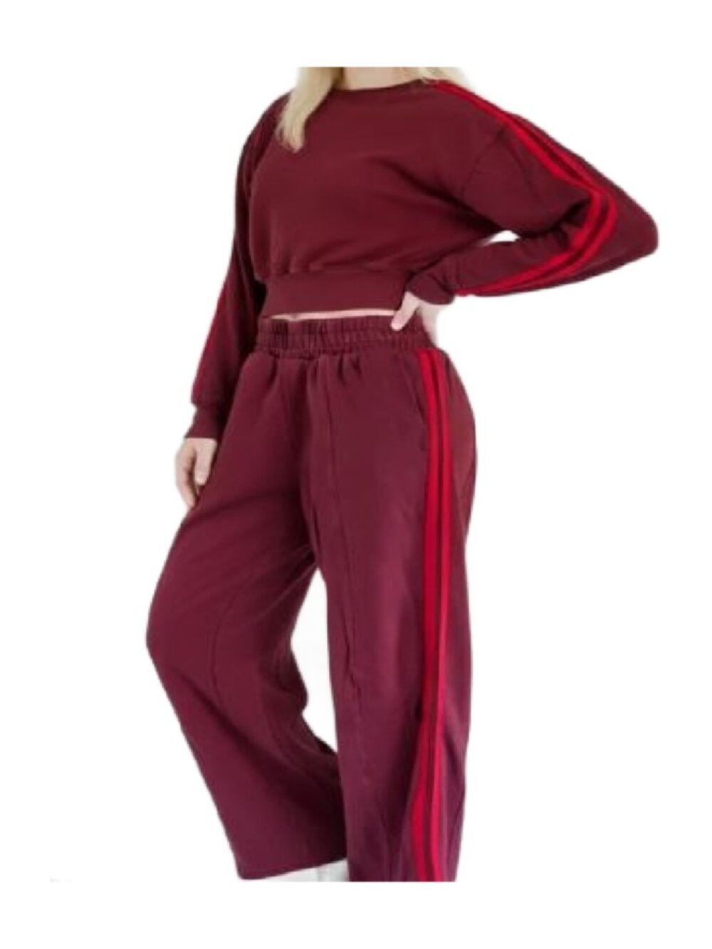 SoComfy Maroon Crewneck and Sweat Pants L & XL